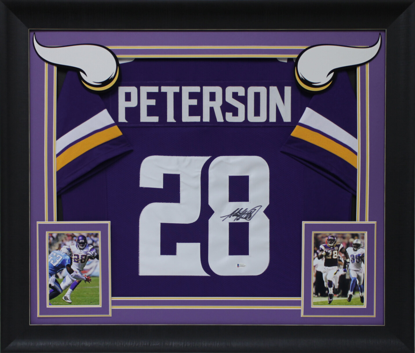 Adrian Peterson Authentic Signed Purple Pro Style Framed Jersey BAS Witnessed
