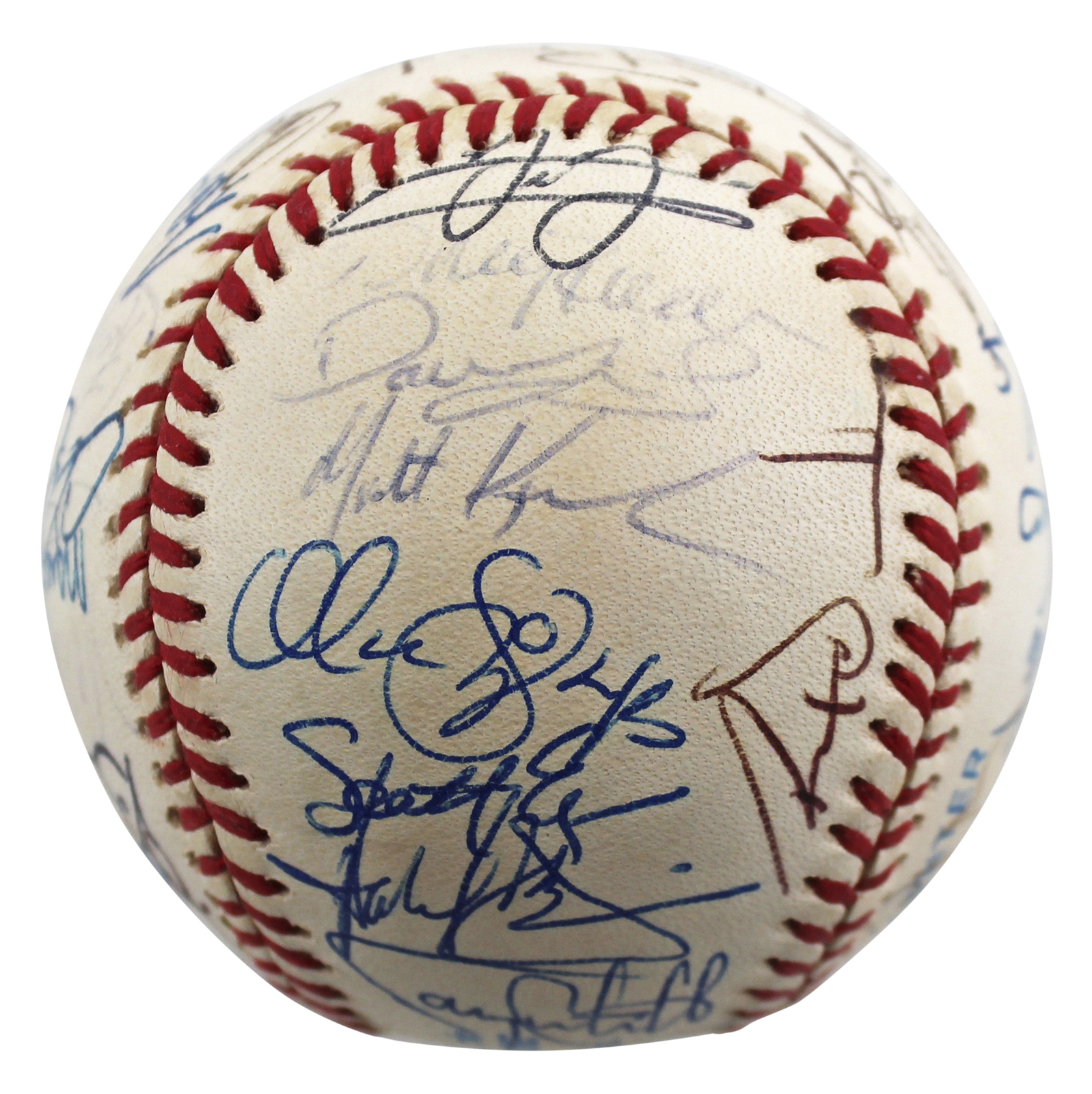 1997 White Sox (33) Thomas, Baines, Guillen Signed Oal Baseball BAS #AC01896
