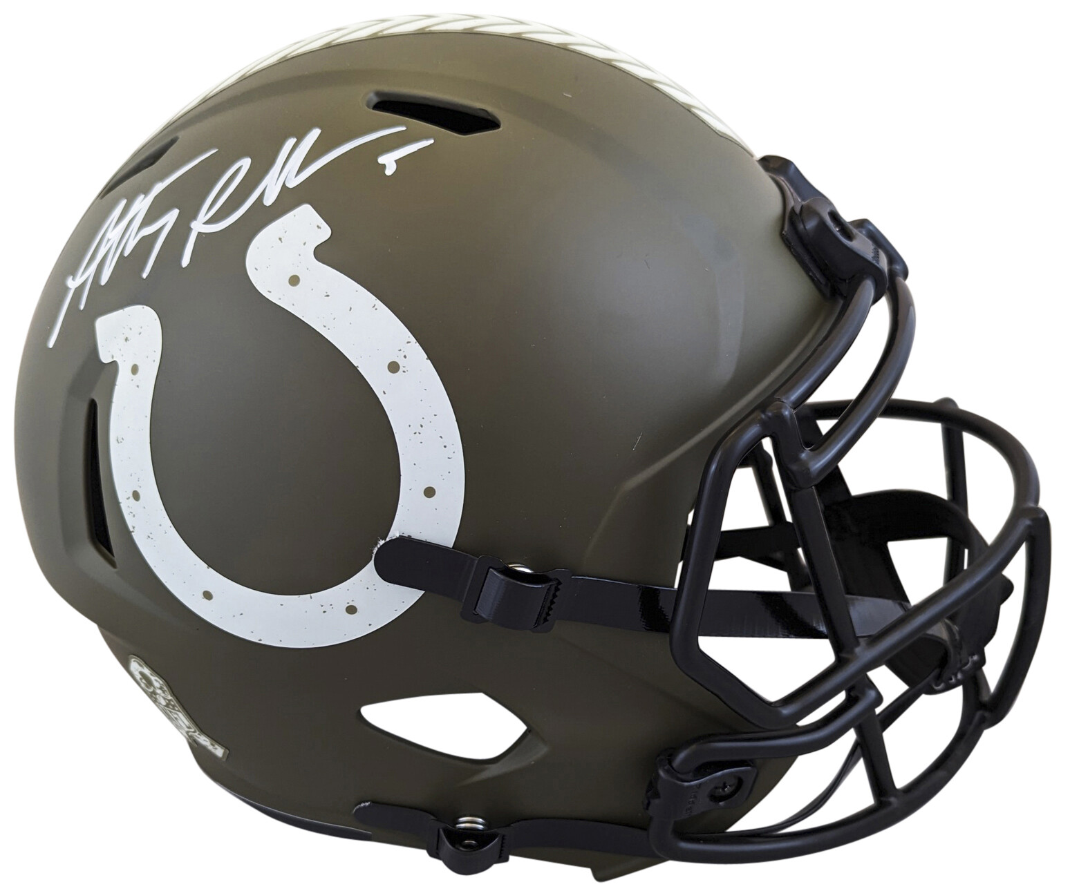 Colts Anthony Richardson Signed Salute To Service Full Size Speed Rep Helmet Fan

