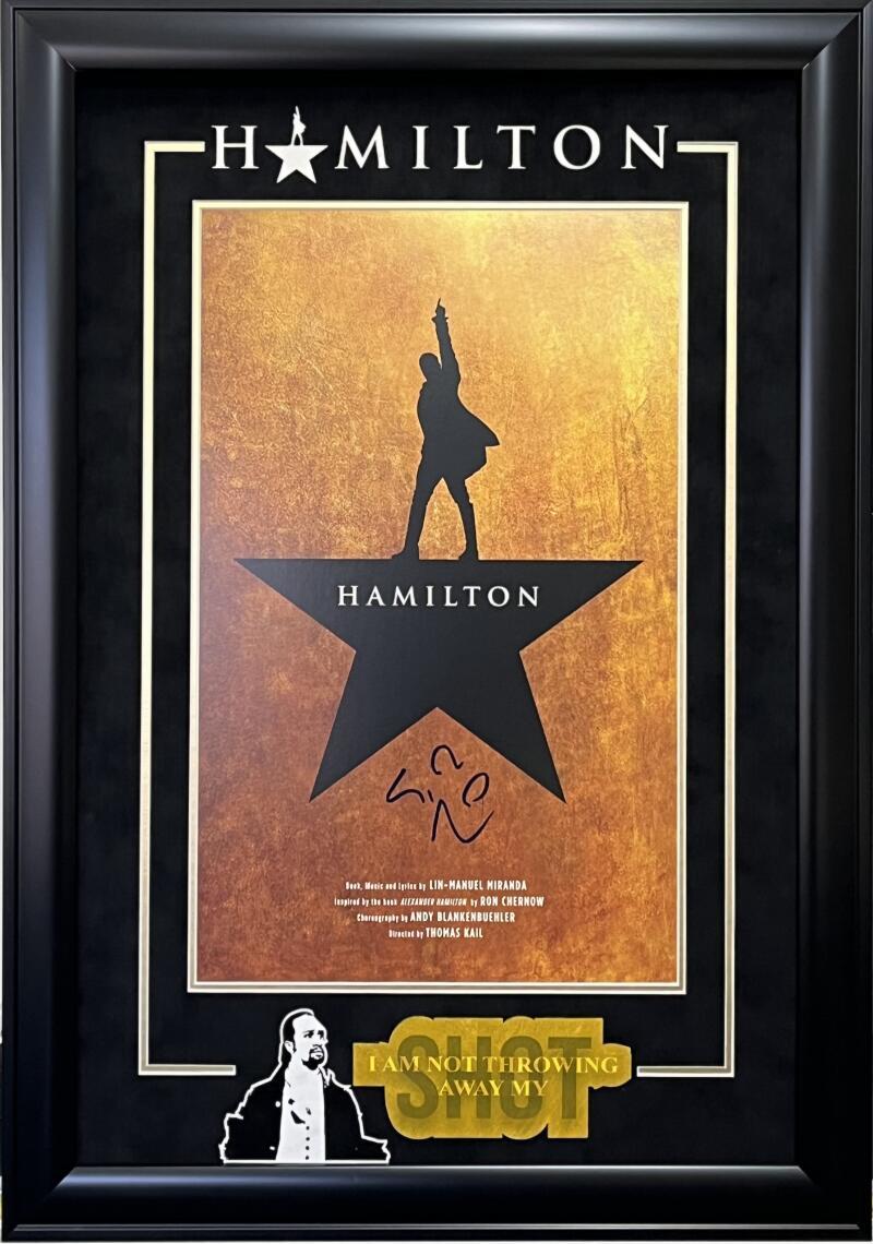 LIN MANUEL MIRANDA SIGNED HAMILTON WINDOWCARD FRAMED AUTOGRAPH BECKETT
