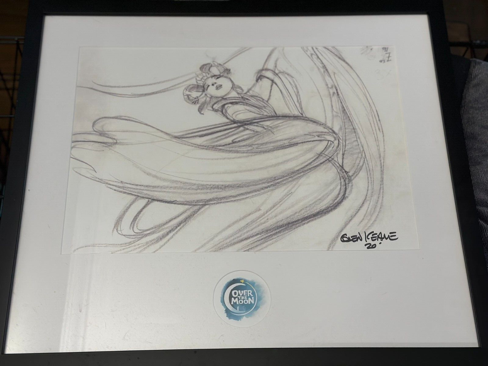 GLEN KEANE SIGNED SKETCH OVER THE MOON AUTOGRAPH AUTO - FRAMED
