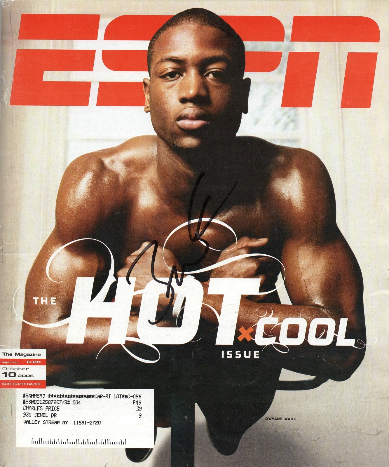DWAYNE WADE SIGNED ESPN THE MAGAZINE 10/10/05 AUTHENTIC AUTOGRAPH MIAMI HEAT
