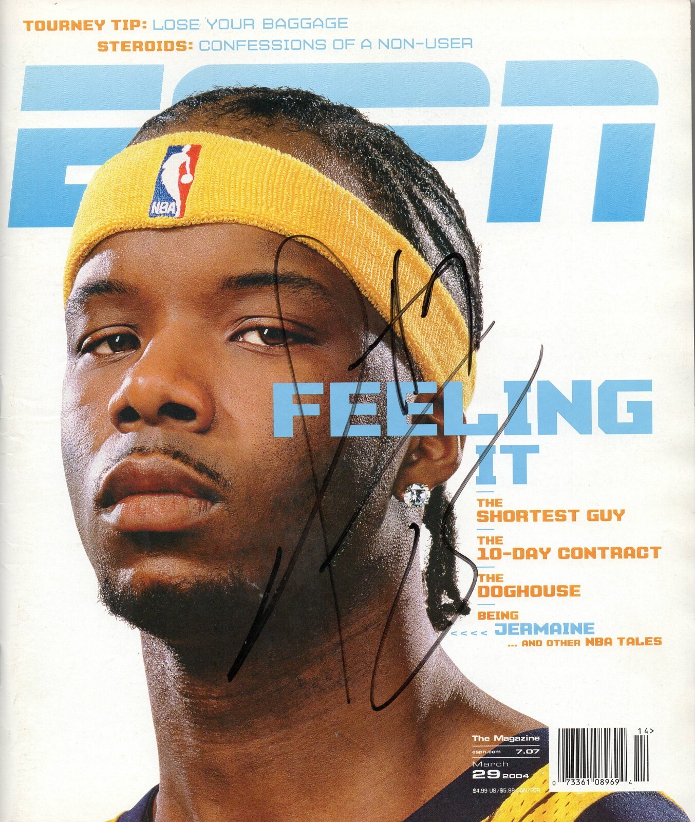 JERMAINE ONEAL SIGNED ESPN THE MAGAZINE AUTHENTIC AUTOGRAPH INDIANA PACERS
