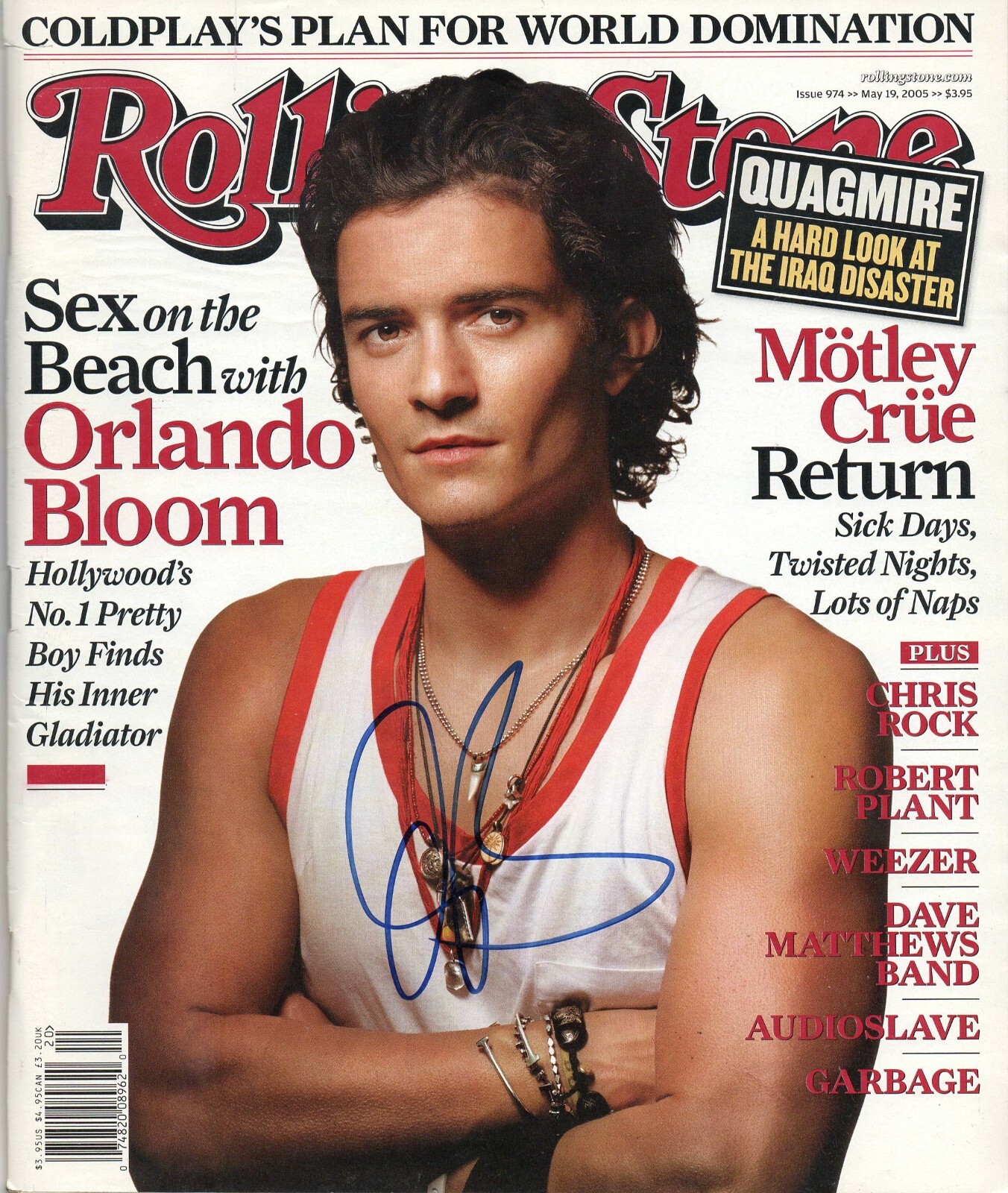 ORLANDO BLOOM SIGNED ROLLING STONE MAGAZINE AUTHENTIC AUTOGRAPH 5/19/05 ISSUE
