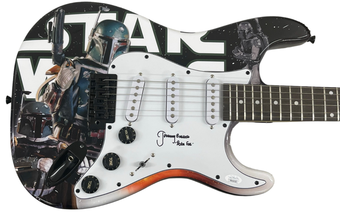 JEREMY BULLOCH SIGNED FULL SIZE ELECTRIC GUITAR STAR WARS BOBA FETT AUTO JSA
