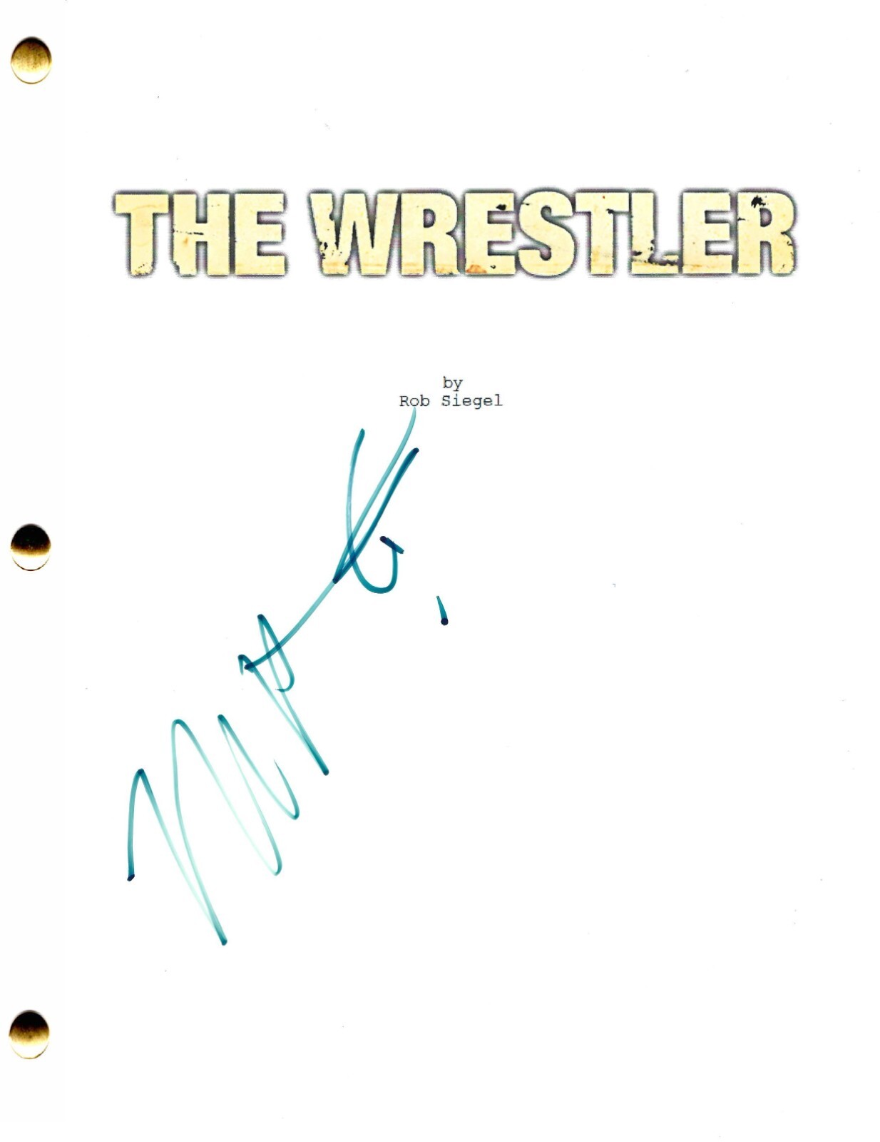 MICKEY ROURKE SIGNED THE WRESTLER FULL SCRIPT AUTHENTIC AUTOGRAPH
