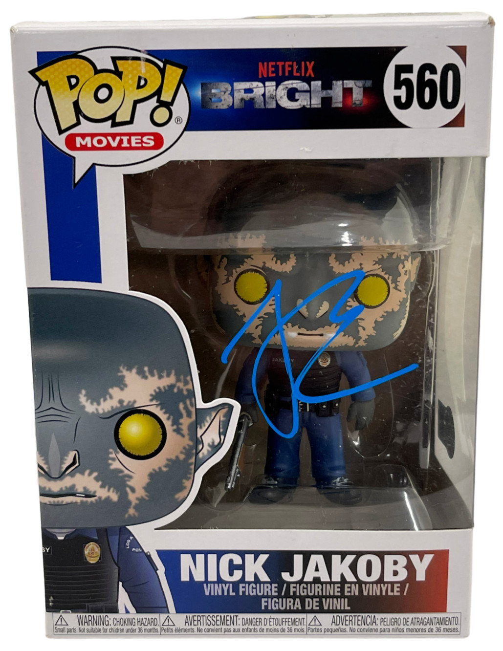JOEL EDGERTON NICK JAKOBY BRIGHT SIGNED FUNKO 560 AUTHENTIC AUTOGRAPH BECKETT
