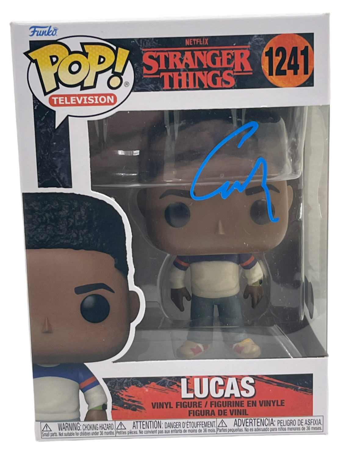 CALEB MCLAUGHLIN SIGNED FUNKO FIGURE LUCAS STRANGER THINGS 1241 AUTO BECKETT
