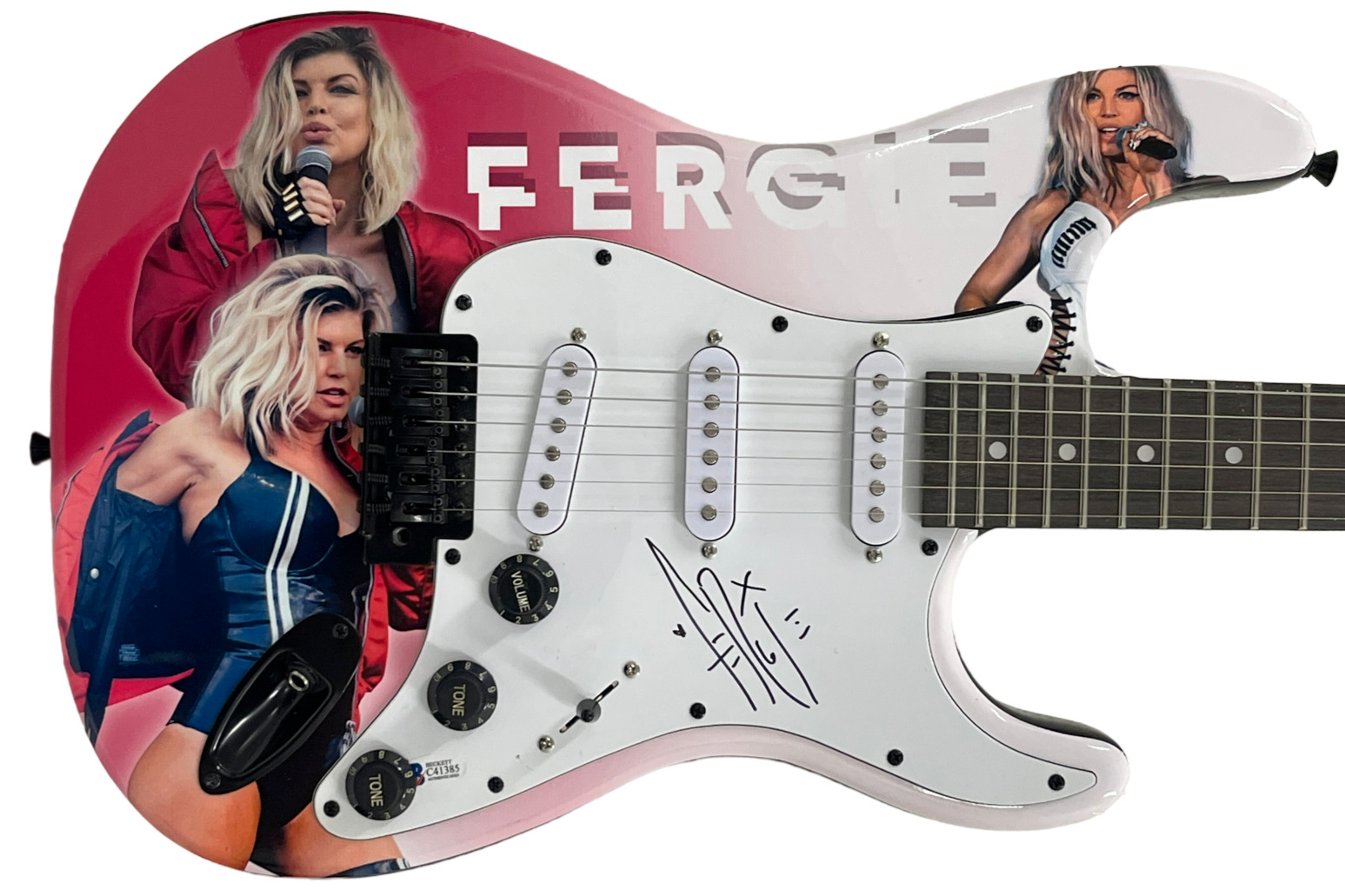 FERGIE BLACK EYED PEAS SIGNED FULL SIZE ELECTRIC GUITAR AUTOGRAPH BECKETT
