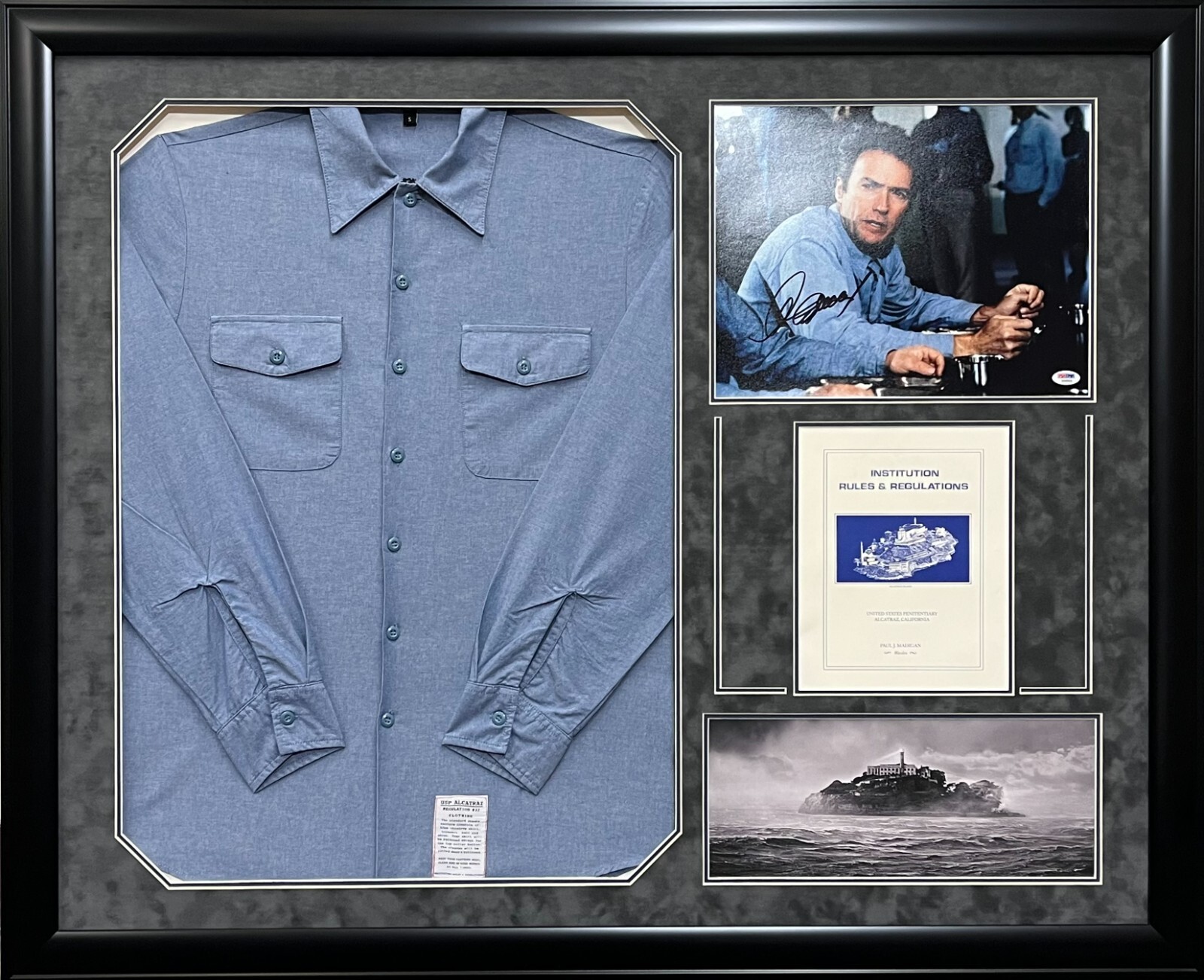 CLINT EASTWOOD SIGNED FRAMED PHOTO ESCAPE FROM ALCATRAZ AUTHENTIC AUTOGRAPH PSA
