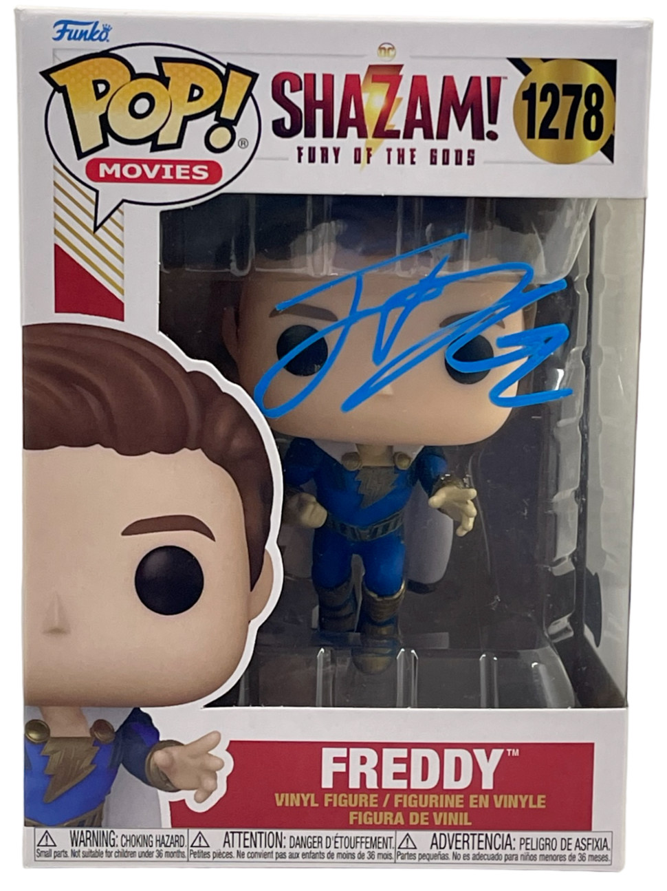 JACK DYLAN GRAZER SIGNED FREDDY FUNKO 1278 SHAZAM FURY OF THE GODS AUTO BECKETT
