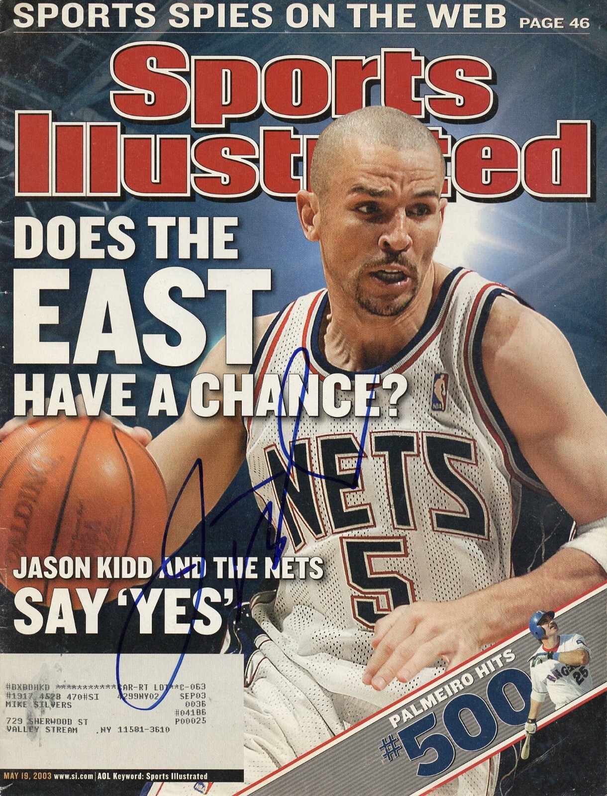 JASON KIDD SIGNED SPORTS ILLUSTRATED MAGAZINE AUTHENTIC AUTOGRAPH NEW JERSEY NET
