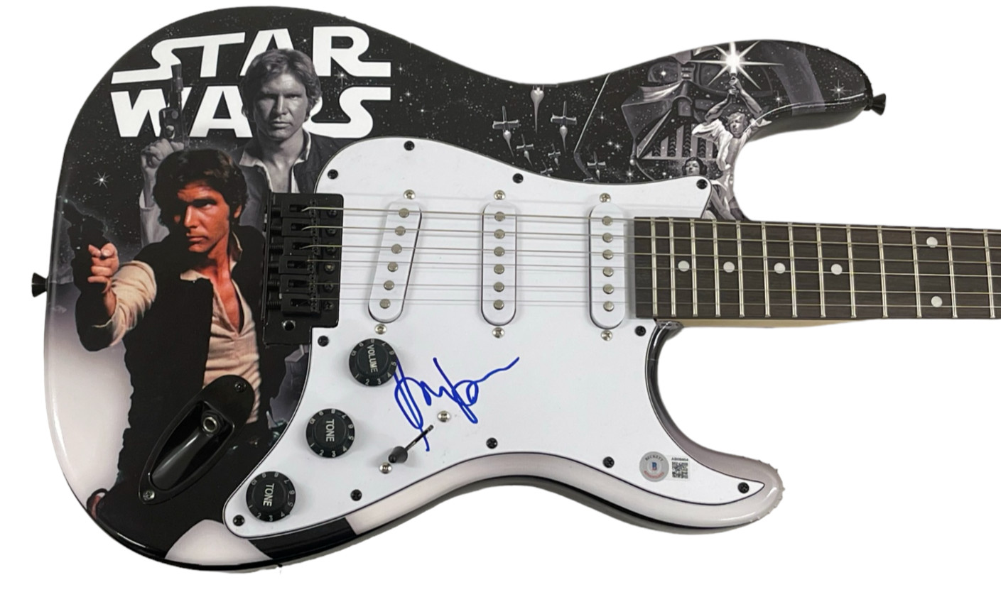 HARRISON FORD SIGNED FULL SIZE ELECTRIC GUITAR STAR WARS AUTOGRAPH BECKETT LOA
