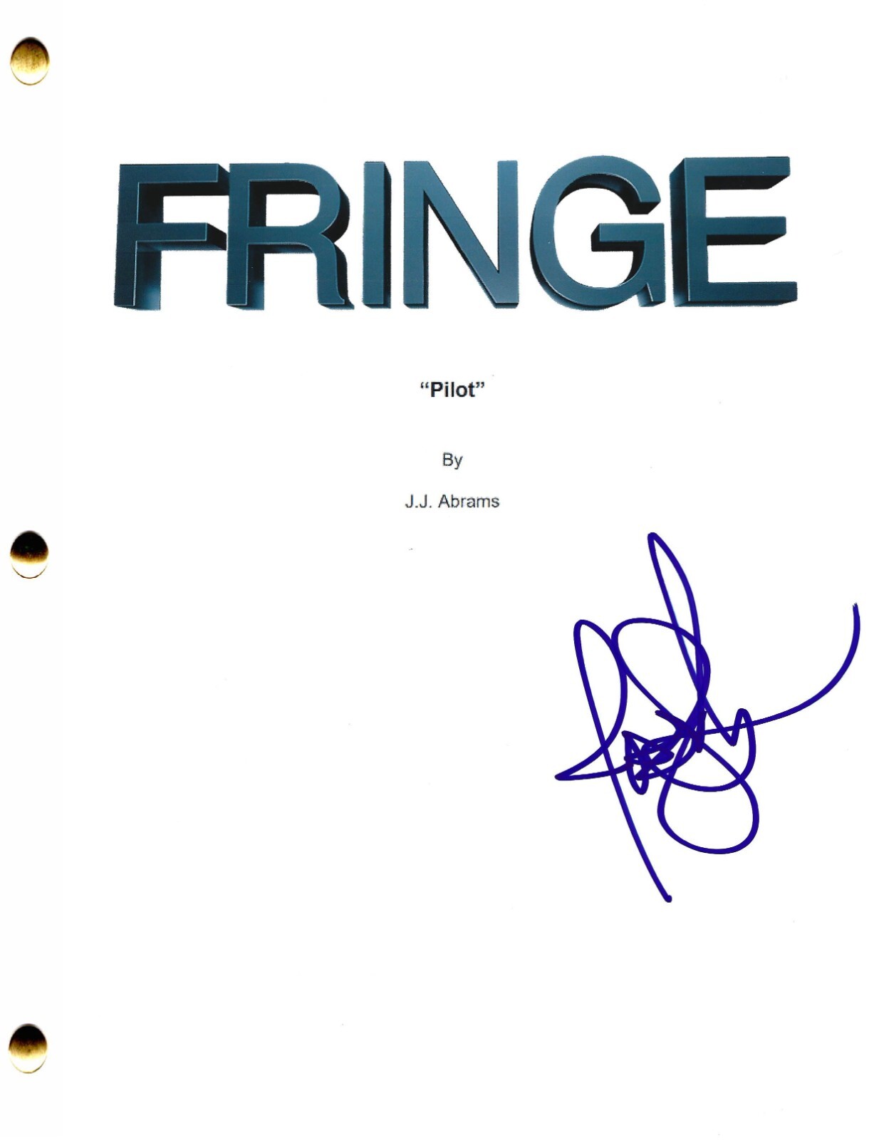 JOSHUA JACKSON SIGNED FRINGE PILOT SCRIPT AUTHENTIC AUTOGRAPH
