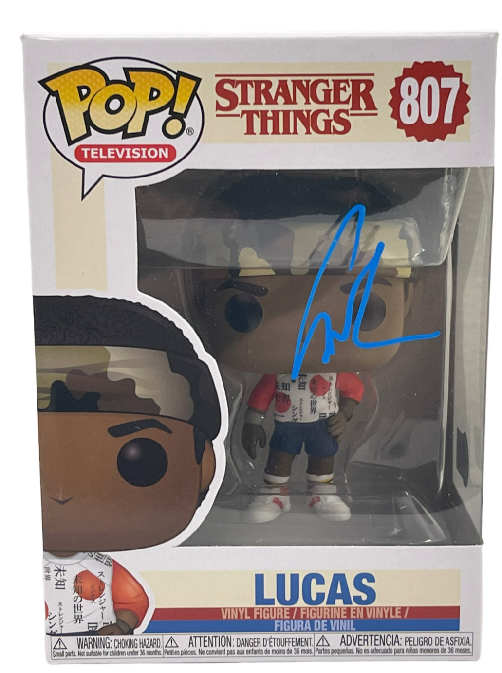 CALEB MCLAUGHLIN SIGNED FUNKO FIGURE LUCAS STRANGER THINGS 807 AUTOGRAPH BECKETT
