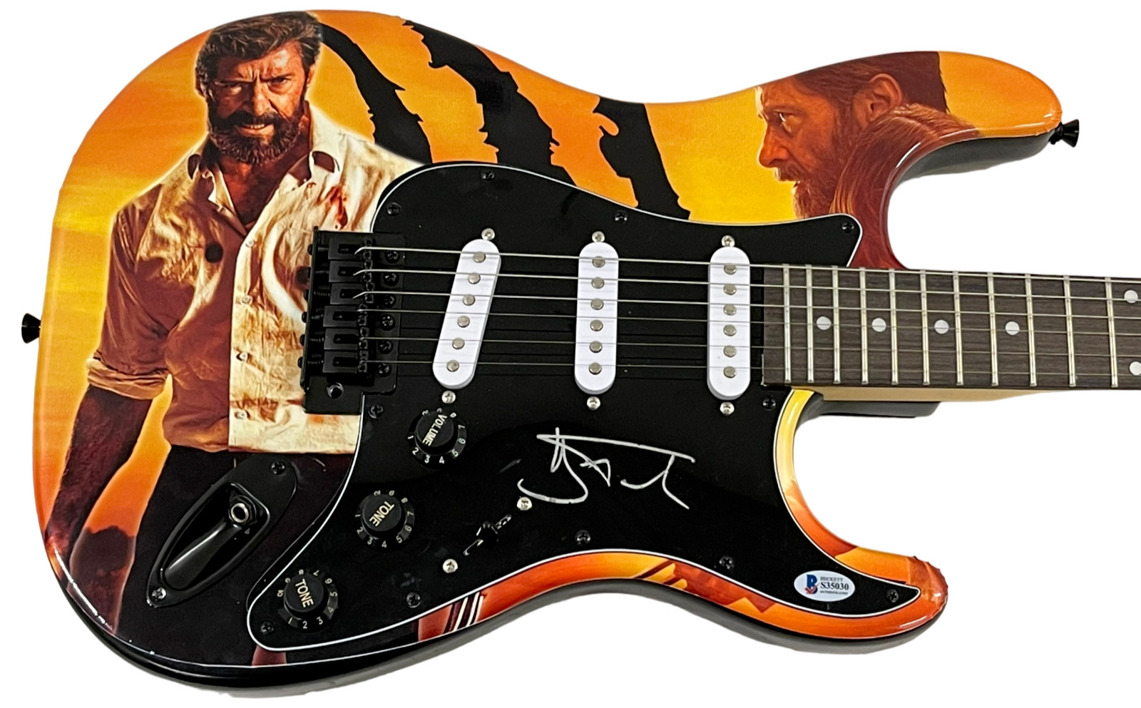 HUGH JACKMAN SIGNED ELECTRIC GUITAR X-MEN WOLVERINE LOGAN AUTOGRAPH BECKETT
