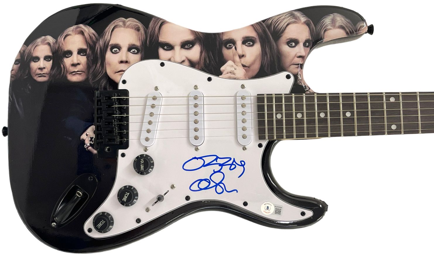 OZZY OSBOURNE BLACK SABBATH SIGNED ELECTRIC GUITAR AUTOGRAPH BECKETT WITNESS
