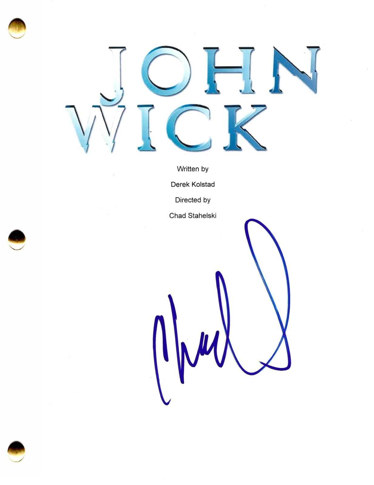 CHAD STAHELSKI SIGNED JOHN WICK FULL SCRIPT AUTHENTIC AUTOGRAPH
