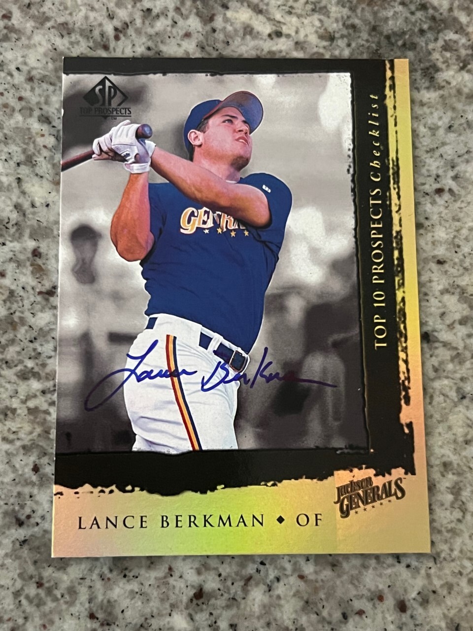 Lance Berkman signed autographed 1999 SP Prospects Minor League card #7
