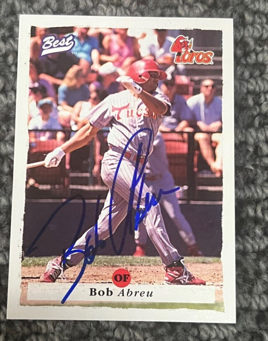 BOBBY ABREU 1995 BEST MINORS SIGNED AUTOGRAPHED CARD #73 TOROS ASTROS
