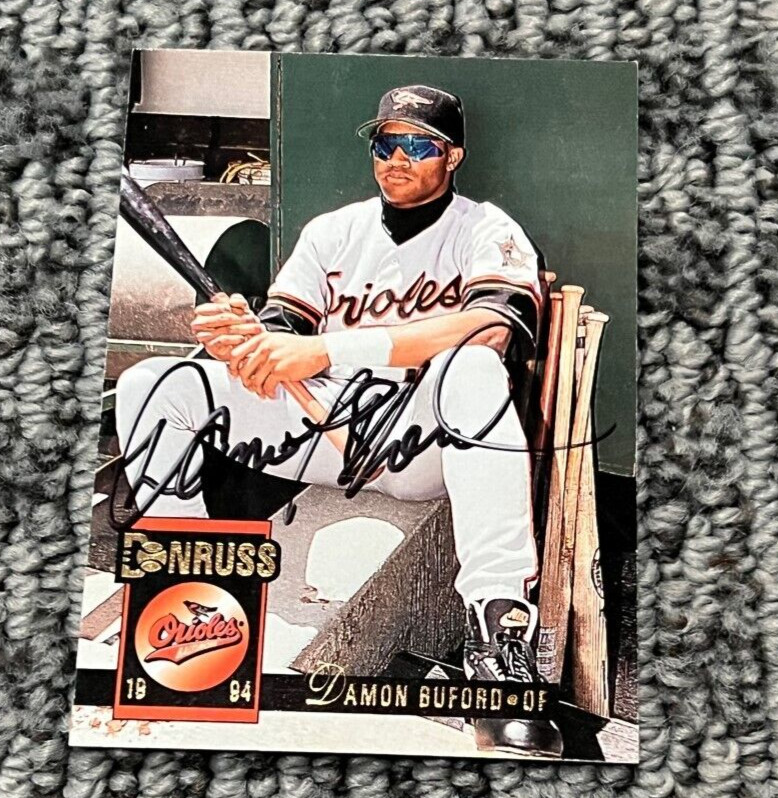 Damon Buford signed autographed 1994 Donruss Card Baltimore Orioles #605
