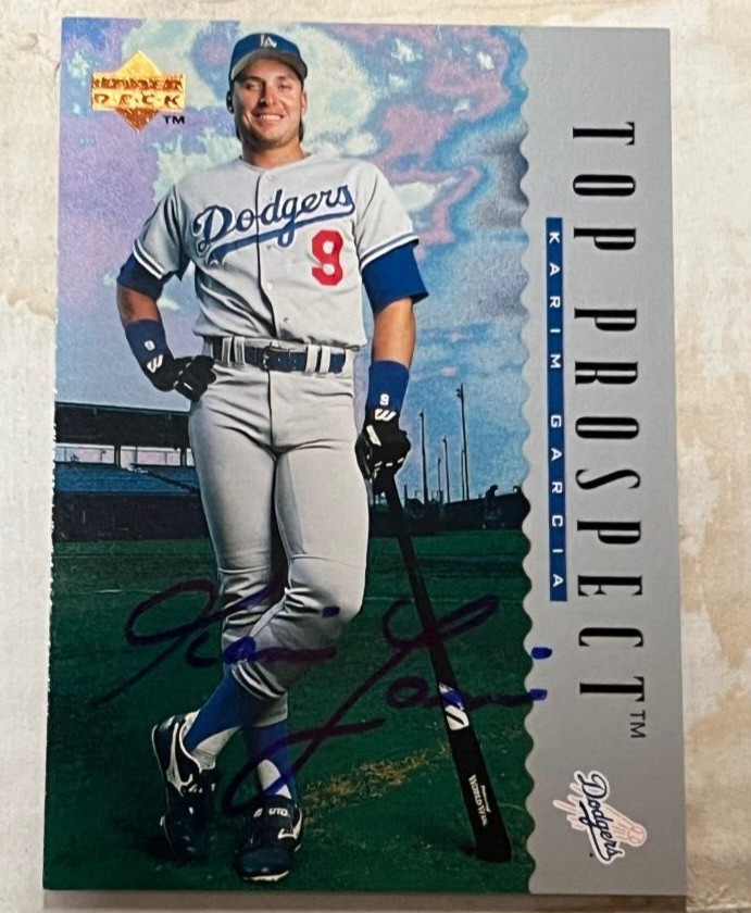 Karim Garcia SIGNED AUTOGRAPHED 1995 Upper Deck Baseball Card #9 Dodgers

