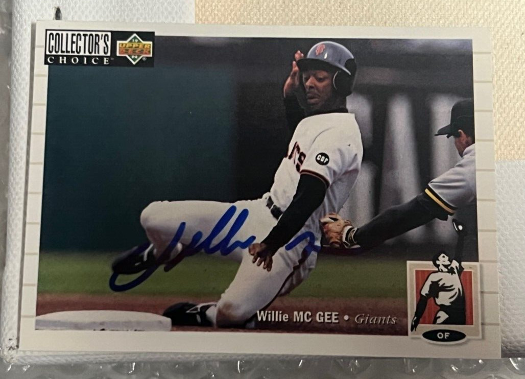 WILLIE MCGEE SIGNED AUTOGRAPHED 1994 COLLECTORS CHOICE CARD SAN FRANCISCO GIANTS COLLECTIBLE MEMORABILIA