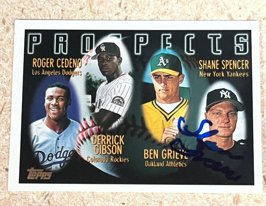 Shane Spencer signed autographed 1996 Topps Baseball Card New York Yankees
