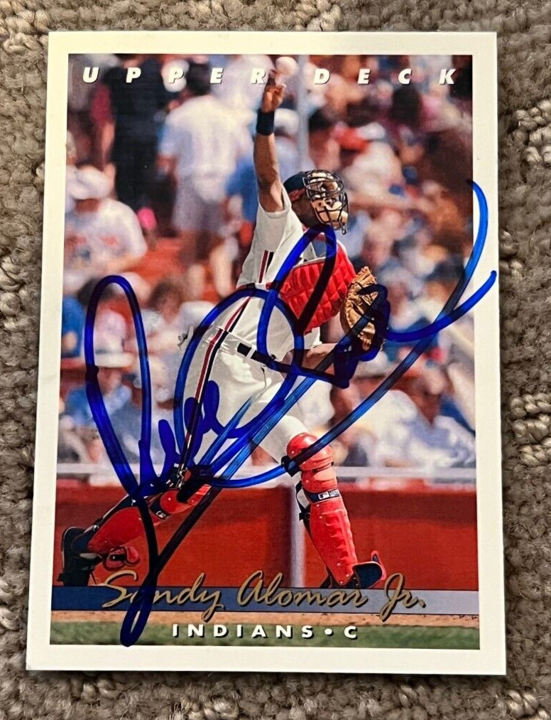 SANDY ALOMAR JR. signed autographed 1993 Upper Deck Card #255 Cleveland Indians
