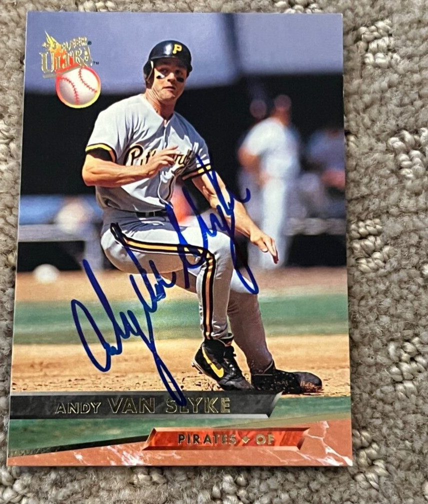 ANDY VAN SLYKE SIGNED AUTOGRAPHED 1993 ULTRA PIRATES BASEBALL CARD #103 COLLECTIBLE MEMORABILIA