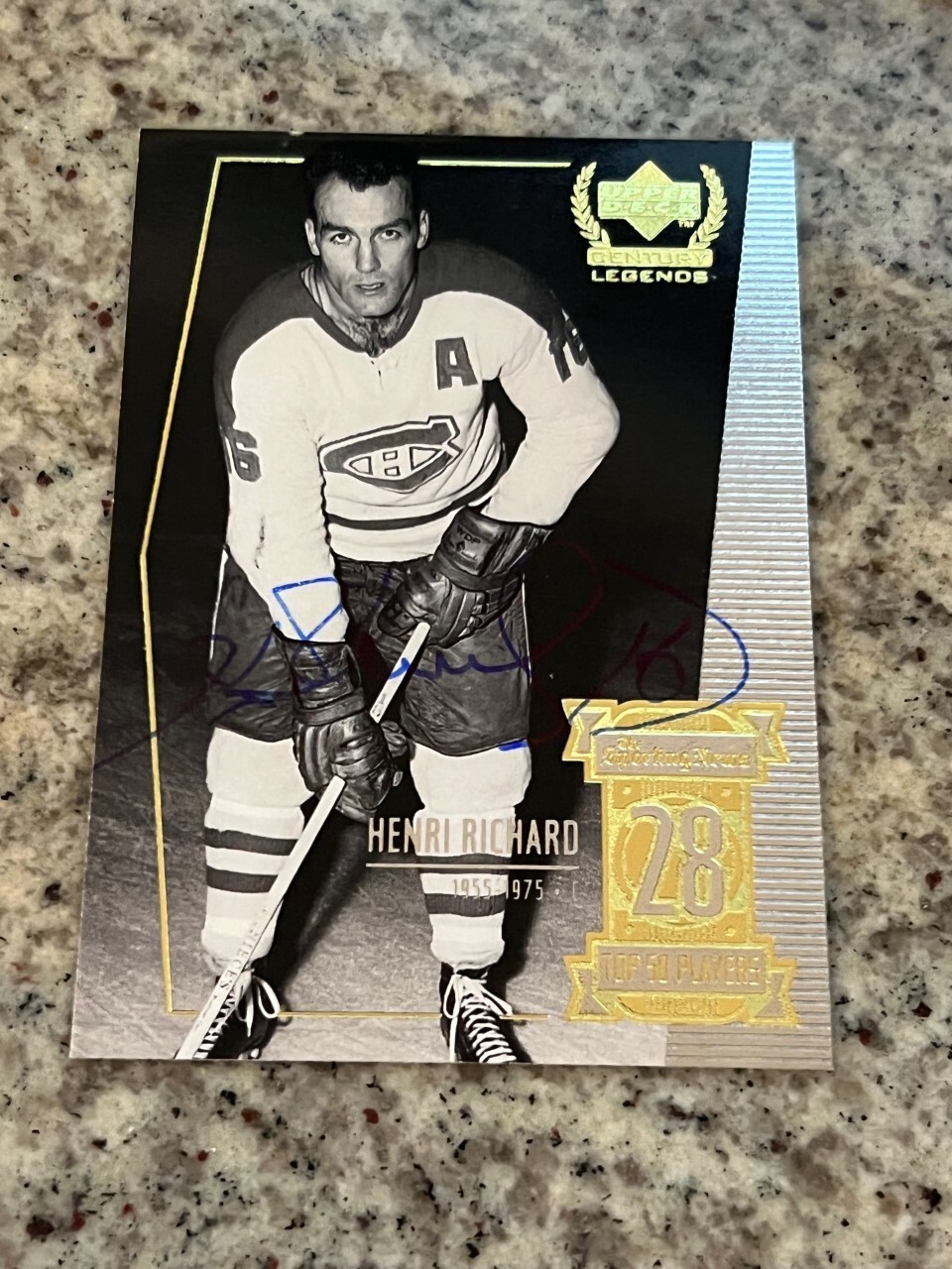 Henri Richard signed autographed 1999-00 Upper Deck Century Legends #28 Montreal

