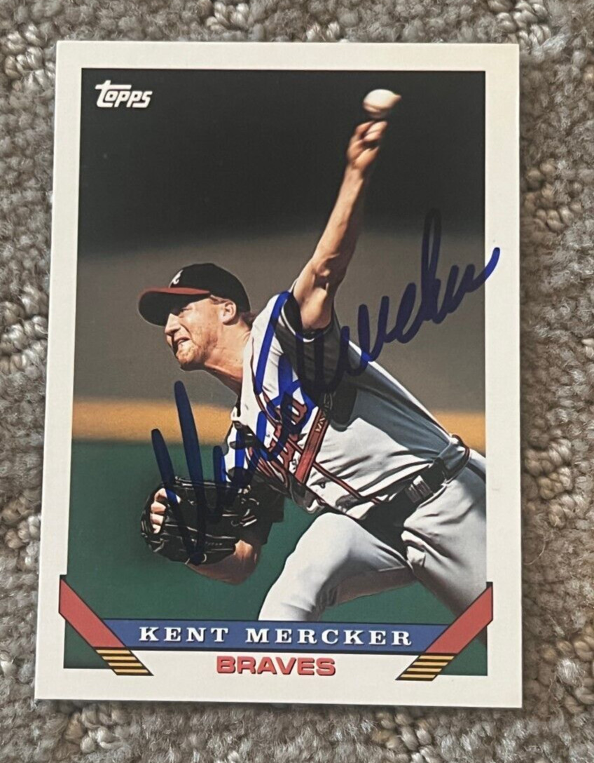 Kent Mercker signed autographed 1993 Topps card Atlanta Braves #144

