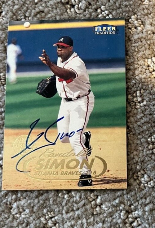 Randall Simon 1998 Fleer Tradition signed autographed card Atlanta Braves
