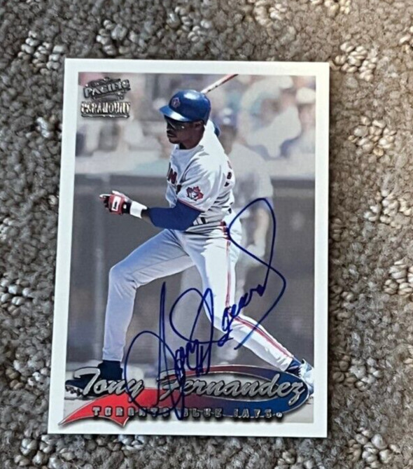 Tony Fernandez signed autographed 1999 Pacific Paramount Blue Jays Card #244
