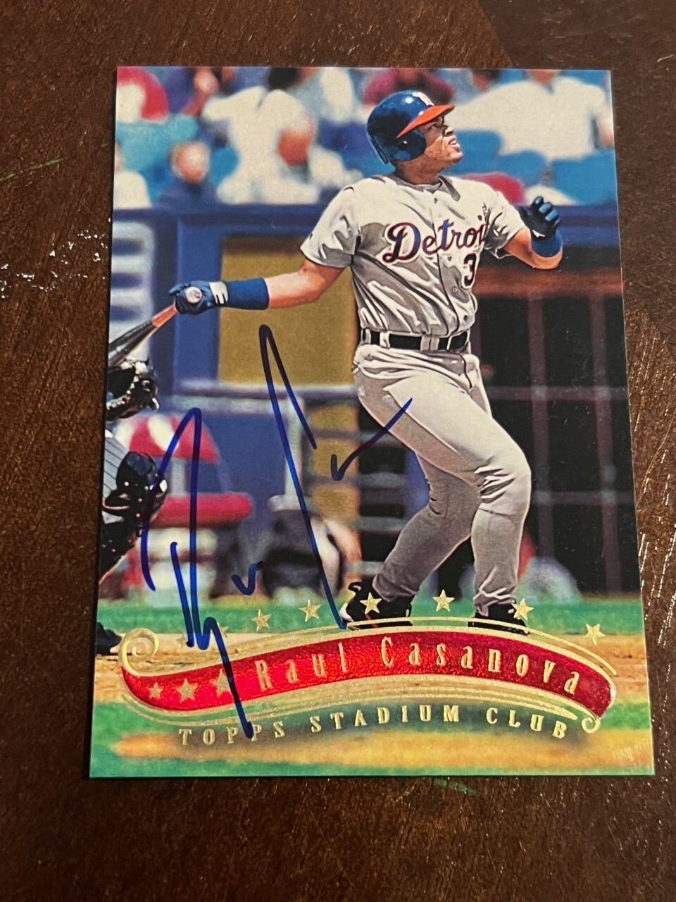 Raul Casanova signed autographed 1997 Stadium Club Baseball Card #96 Tigers
