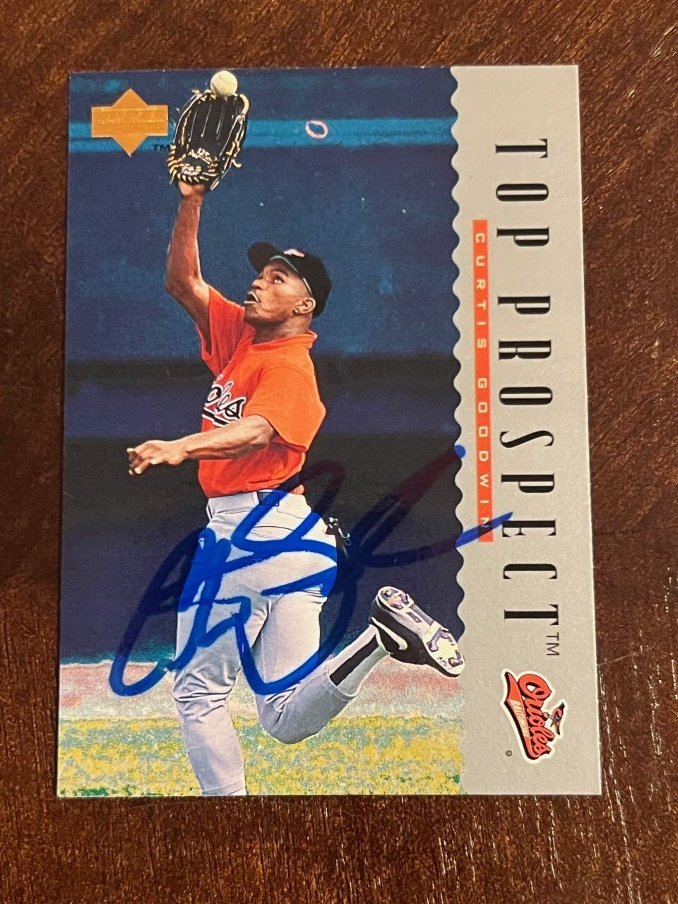 Curtis Goodwin signed autographed 1995 Upper Deck Baltimore Orioles Card #4

