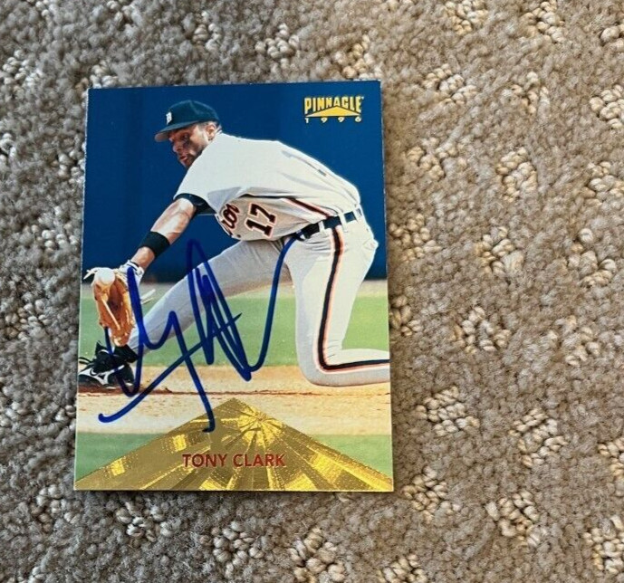 Tony Clark signed autographed 1996 Pinnacle Baseball Card #166 Tony Clark
