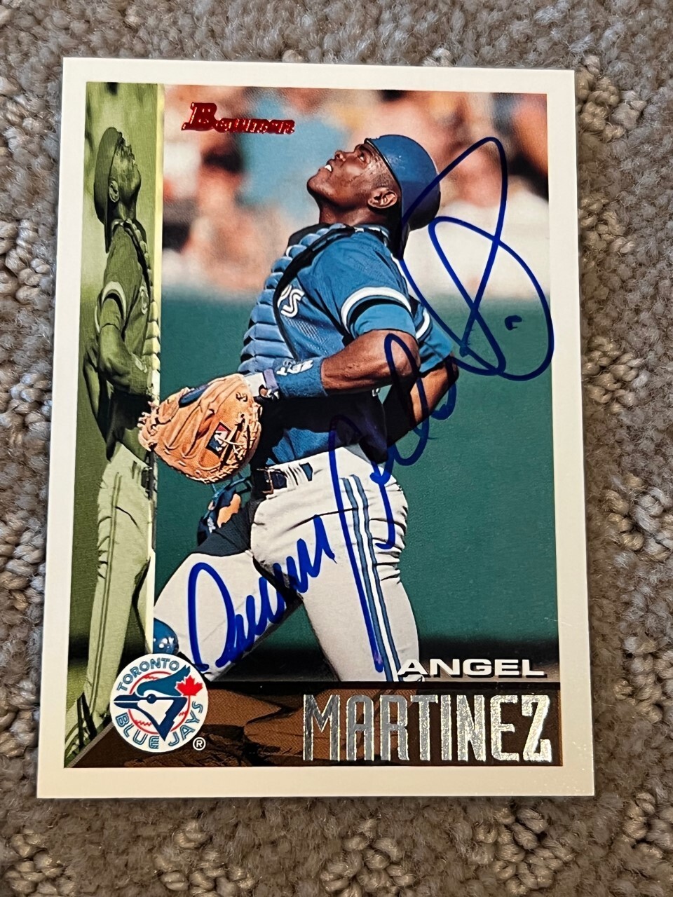 Angel Martinez Signed Autographed 1995 Bowman #216 Card Toronto Blue Jays
