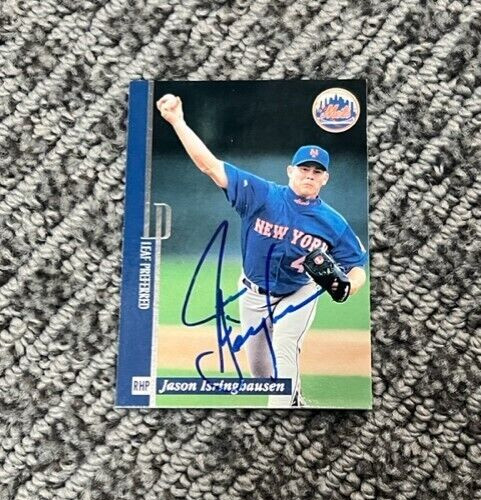 Jason Isringhausen signed autographed 1996 Leaf Preferred #37 New York Mets
