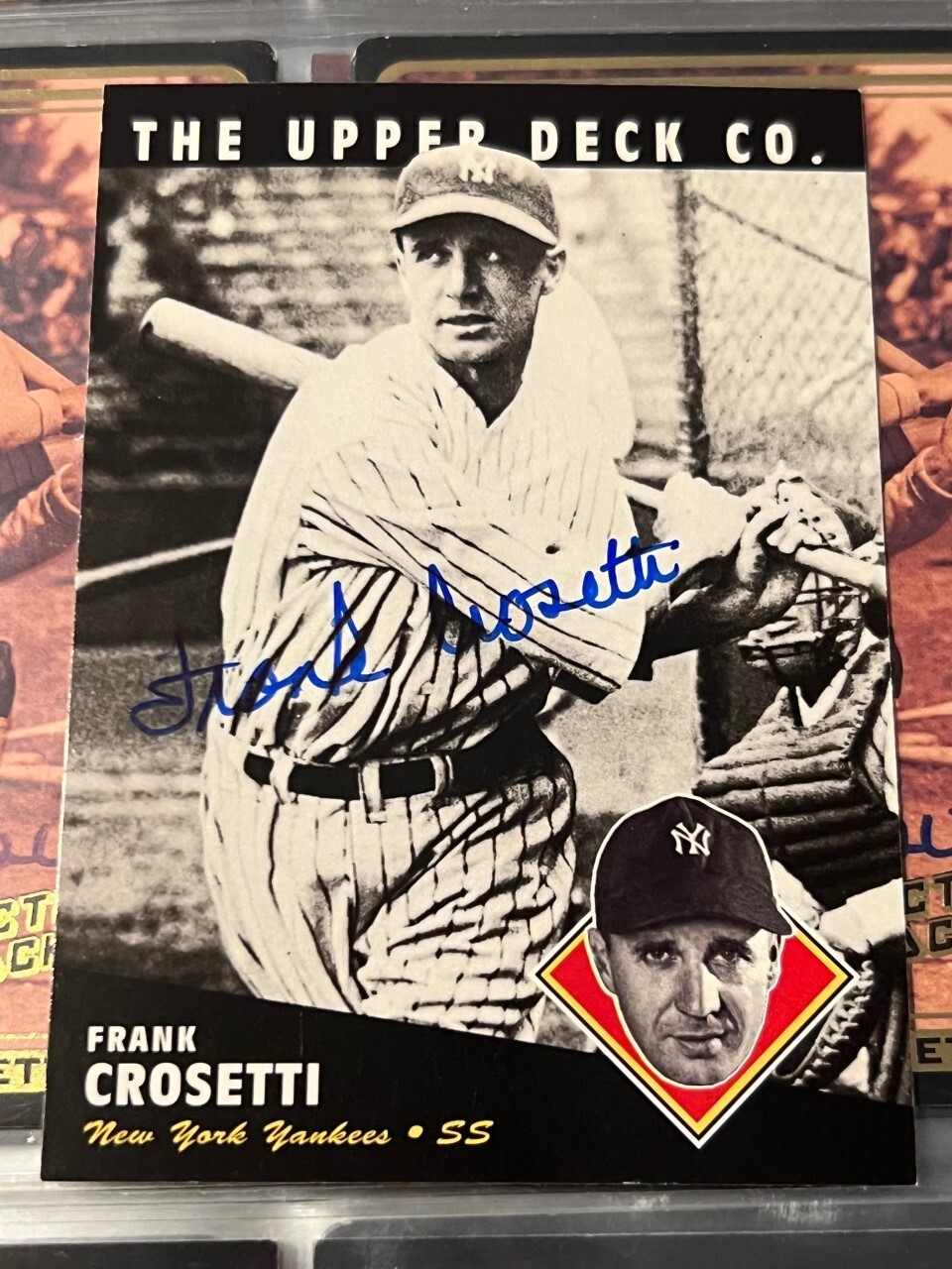 Frank Crosetti autographed signed card Yankees 1994 Upper Deck Bat Legends #37
