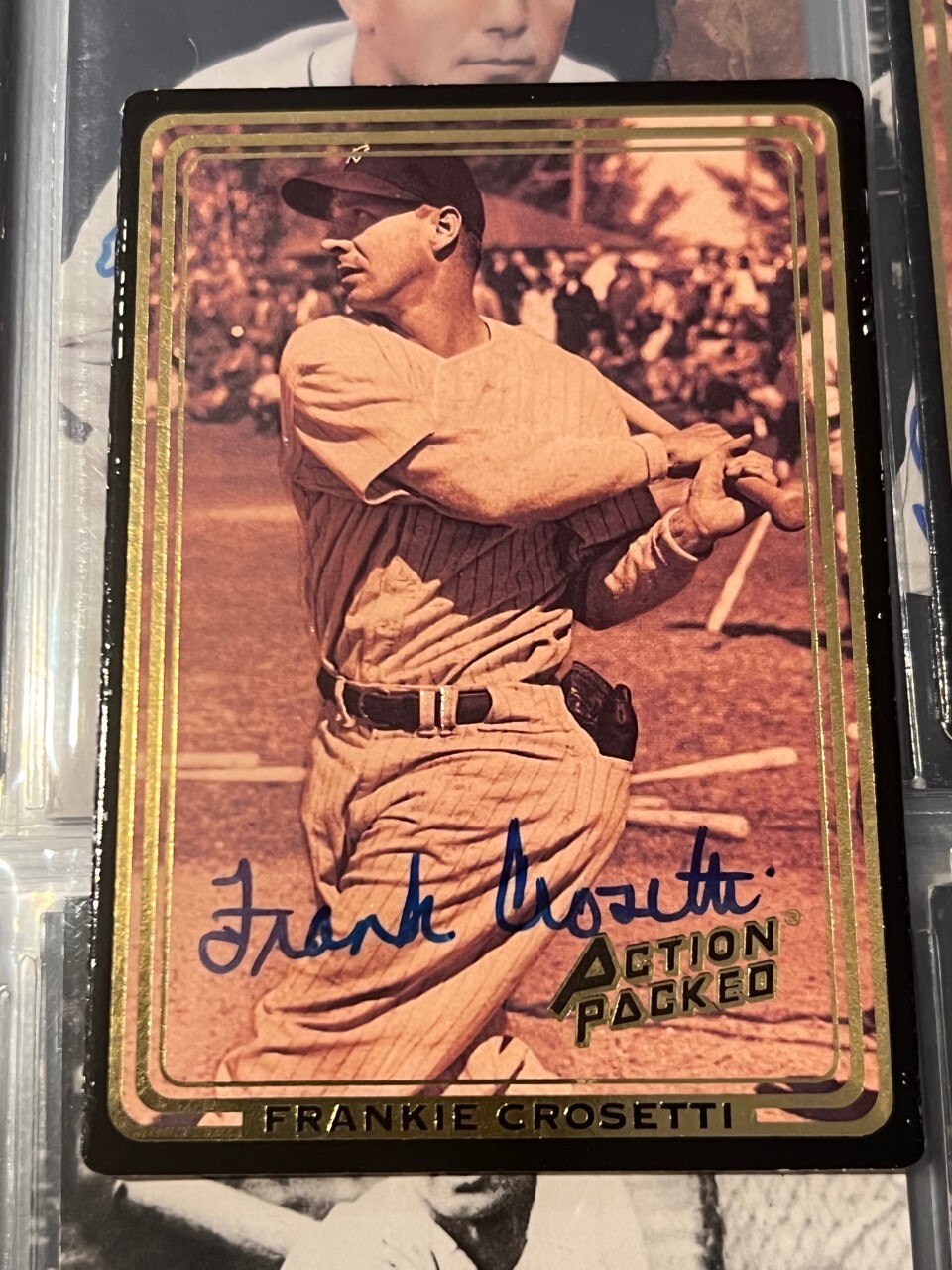 FRANK CROSETTI SIGNED AUTOGRAPHED NEW YORK YANKEES 1992 ACTION PACKED CARD
