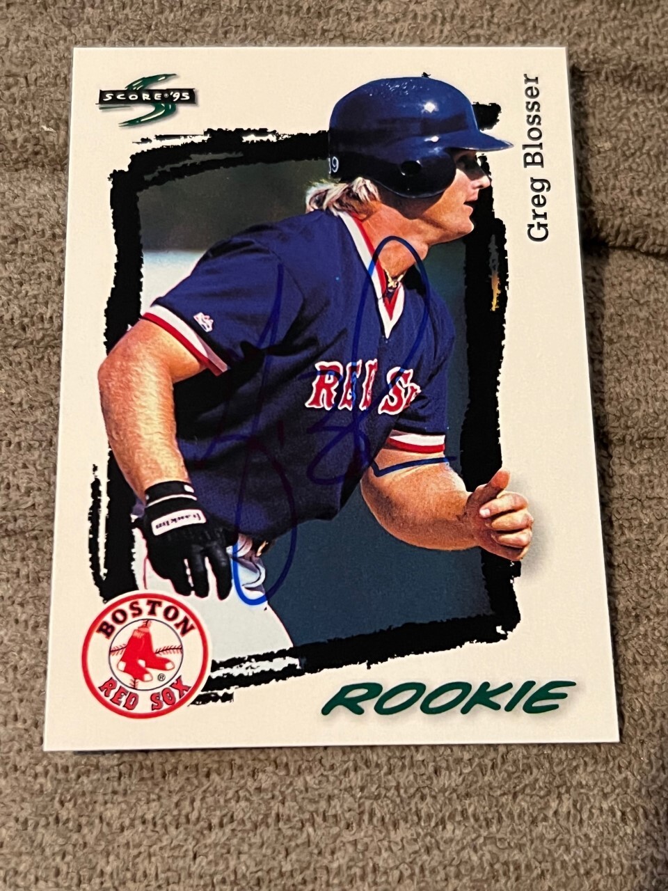 Greg Blosser signed autographed 1995 Score Baseball Card #286 Boston Red Sox
