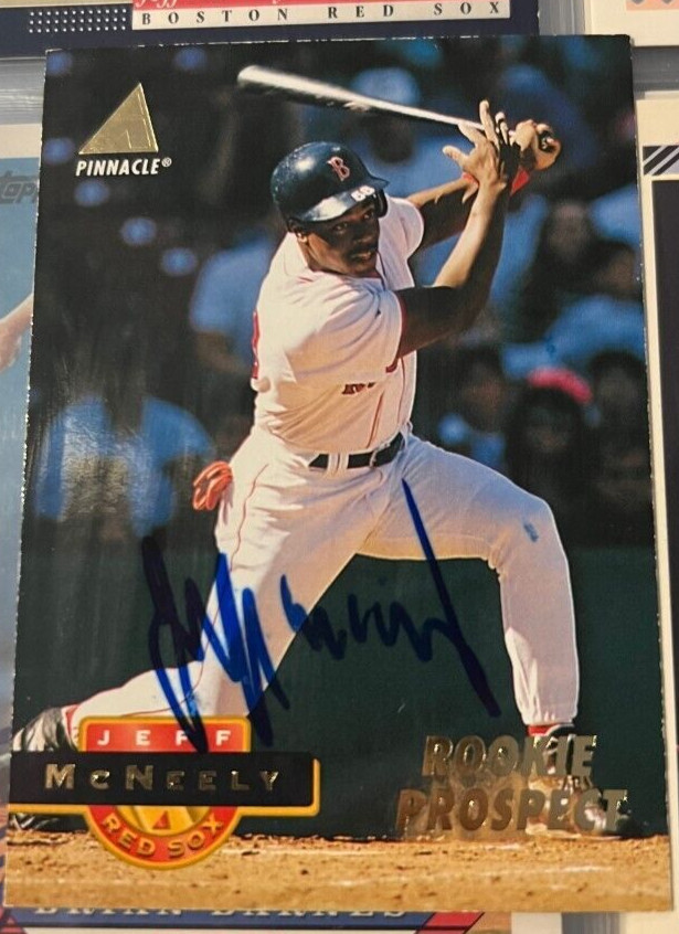 Jeff McNeely signed autographed 1994 Pinnacle 231 Rookie Boston Red Sox Card
