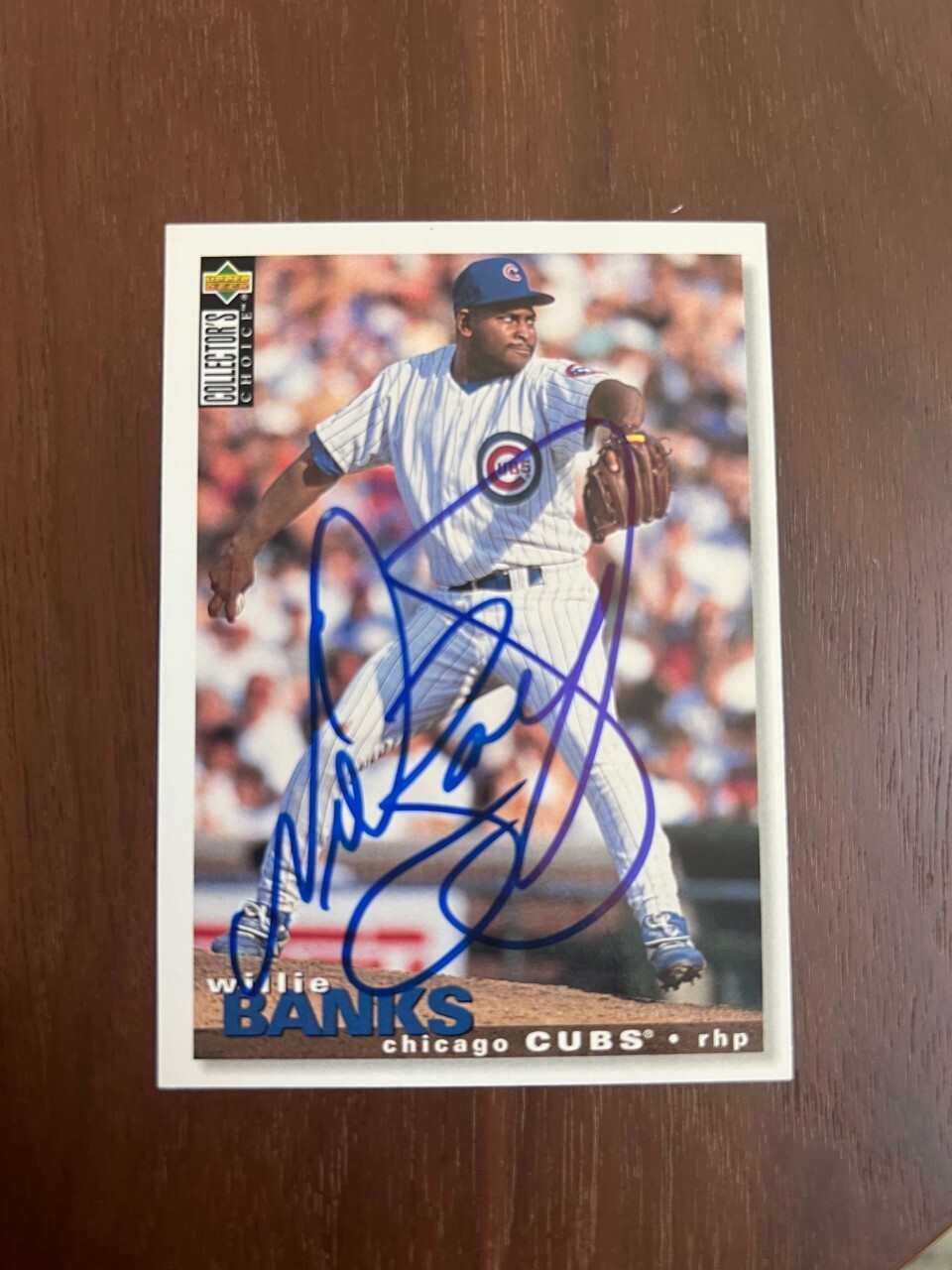 WILLIE BANKS SIGNED AUTOGRAPHED 1995 COLLECTOR’S CHOICE BASEBALL CARD #213 CUBS COLLECTIBLE MEMORABILIA