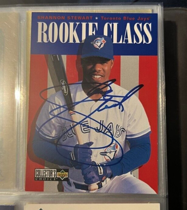 Shannon Stewart signed autographed 1996 UD Collectors Choice #433 RC Blue Jays
