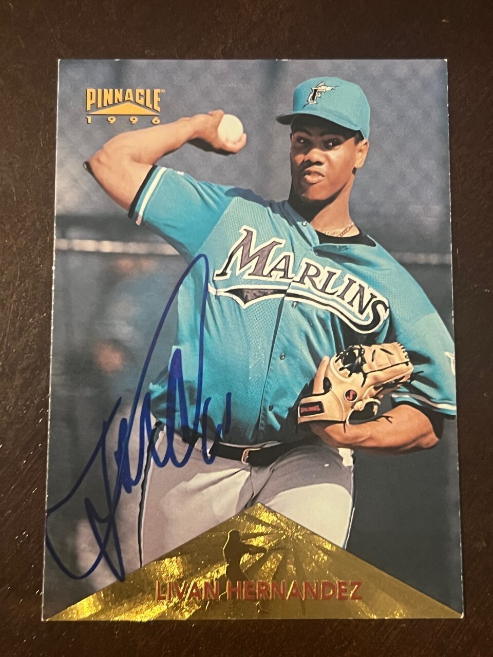 Livan Hernandez signed autographed 1996 Pinnacle #372 Florida Marlins Card

