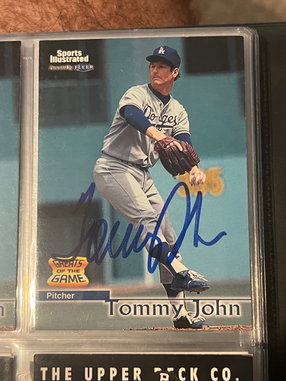 Tommy John signed autographed 1999 Fleer Sports Illustrated Greats of the Game
