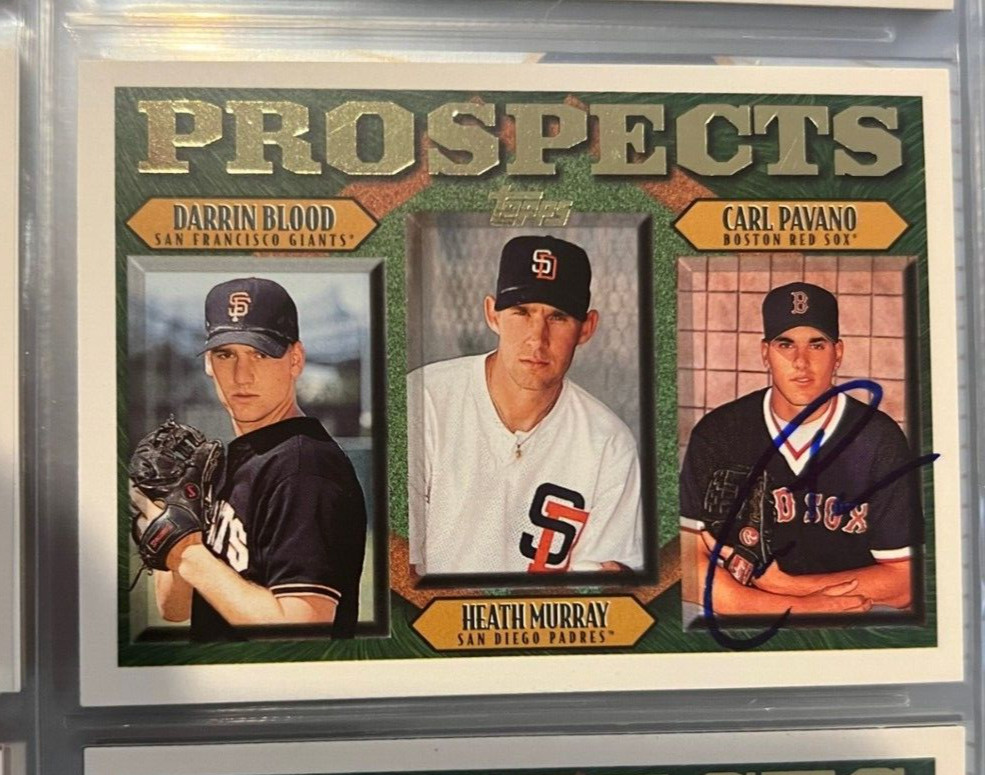 Carl Pavano signed autographed 1997 Topps Prospects Rookie Card Red Sox
