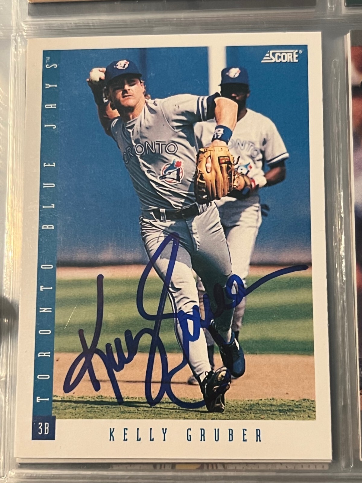 Kelly Gruber signed autographed 1993 Score Card #156 - Toronto Blue Jays
