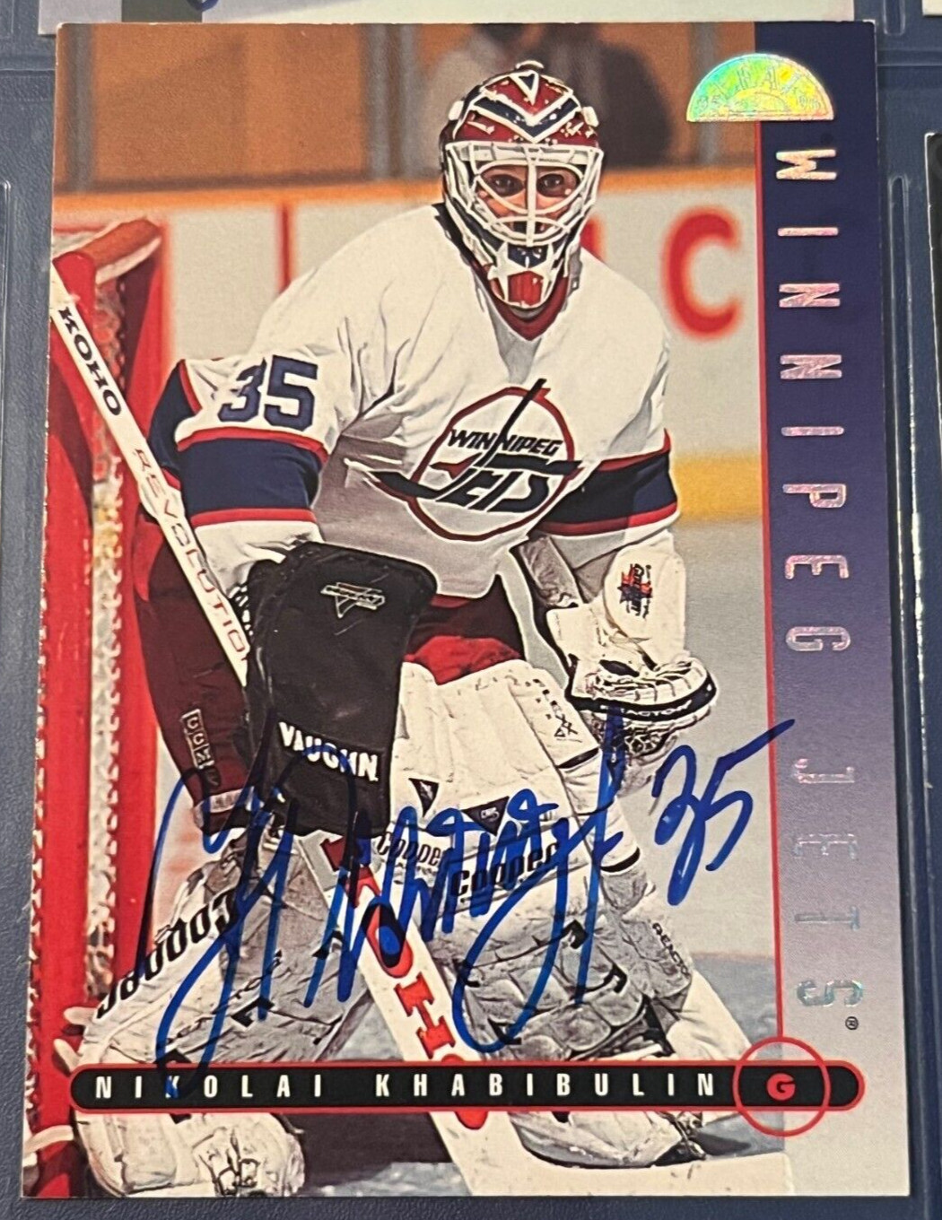 Nikolai Khabibulin signed autographed Winnipeg Jets - 1995-96 Leaf Hockey #27
